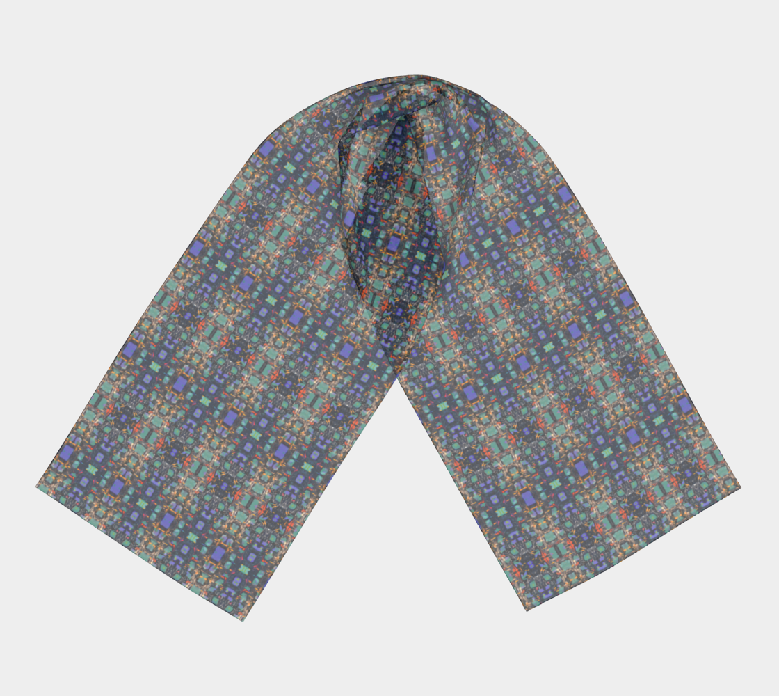 "Georgia Strait" Long Scarf (Aqua, Purple)