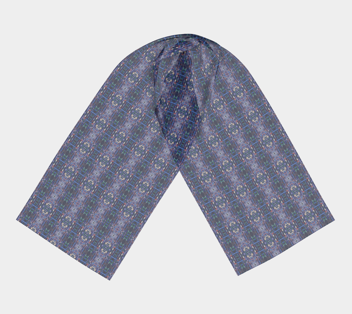 "Water" Long Scarf (Blue)