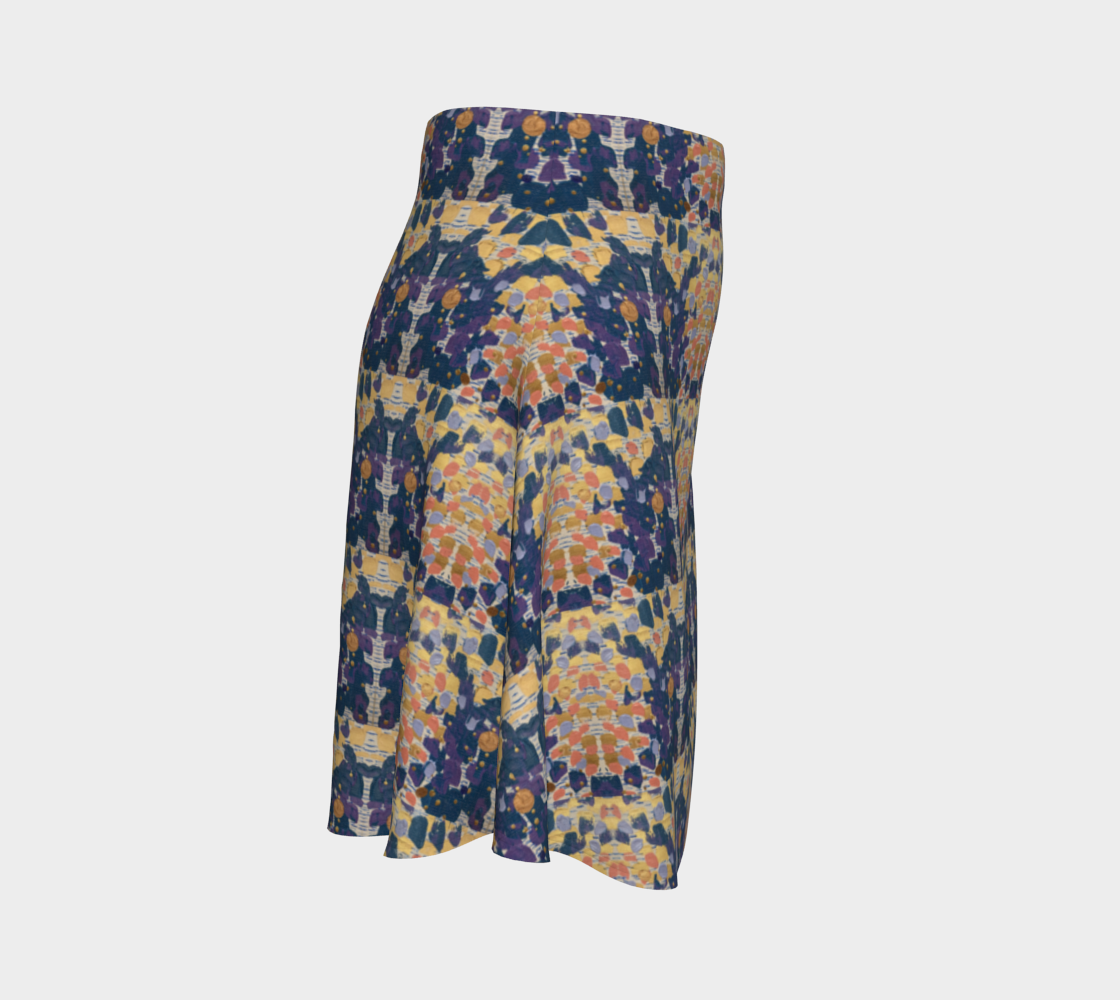 "Impermanence" Flare Skirt (Blue, Purple)