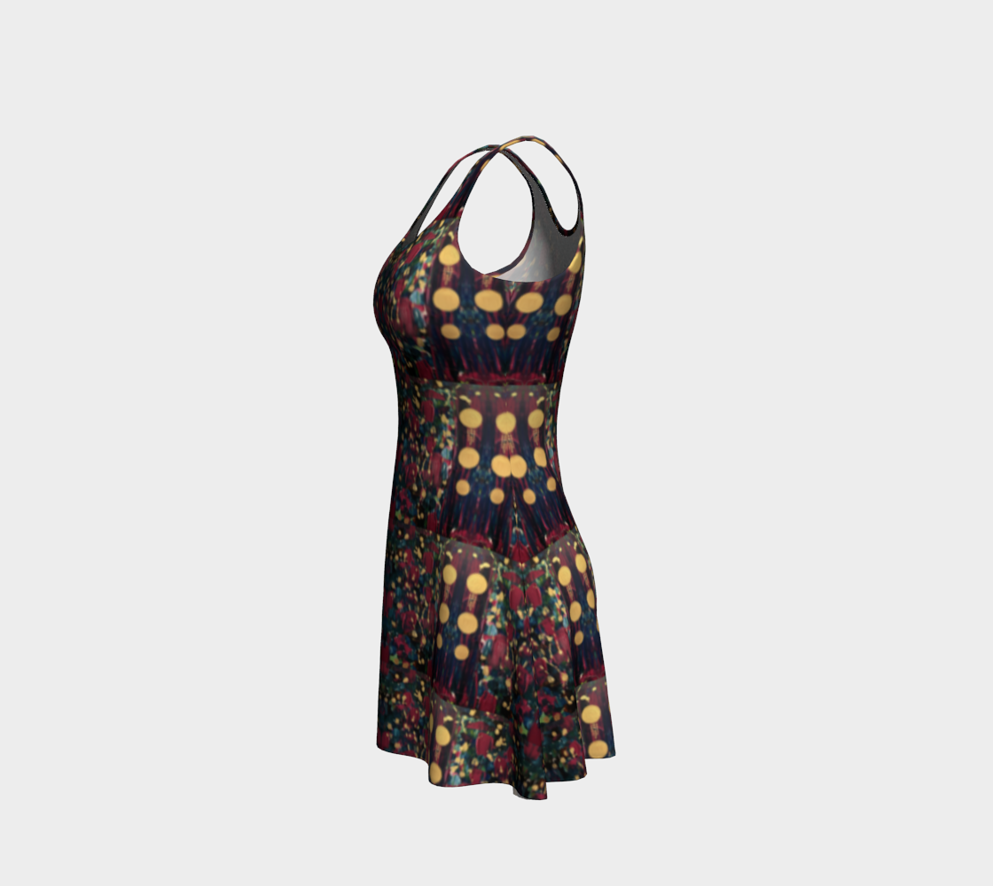 "Tulip" Flare Dress #2 (Magenta, Blue, Gold)