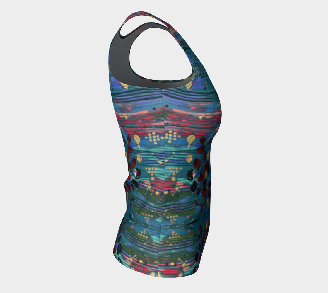 "Grace Under Water" Fitted Tank (Aqua, Pink)
