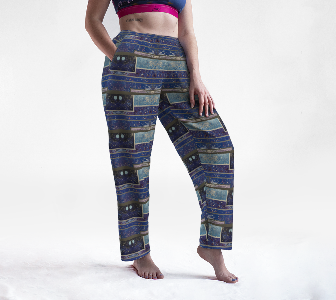 "Tanya's Winter" Lounge Pants (Blue, Grey)