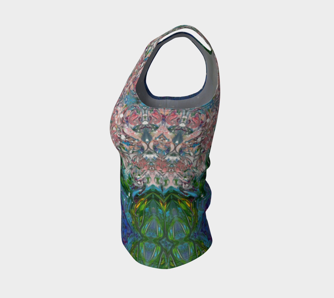 "Anniversary Flowers" Fitted Tank (Purple, Green, Pink)