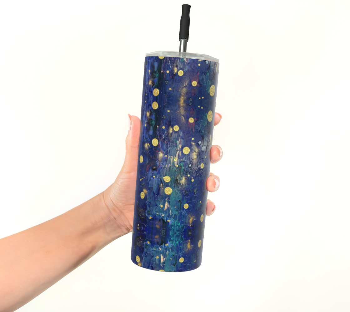 "Advent Blue" Stainless Steel Tumbler (Blue, Gold)