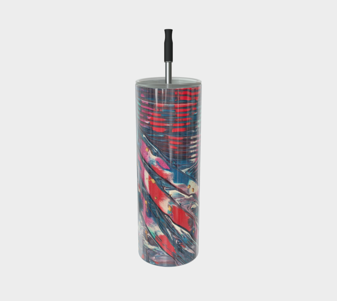 "Awakening" Glossy Tumbler (Turquoise, Red, Gold)