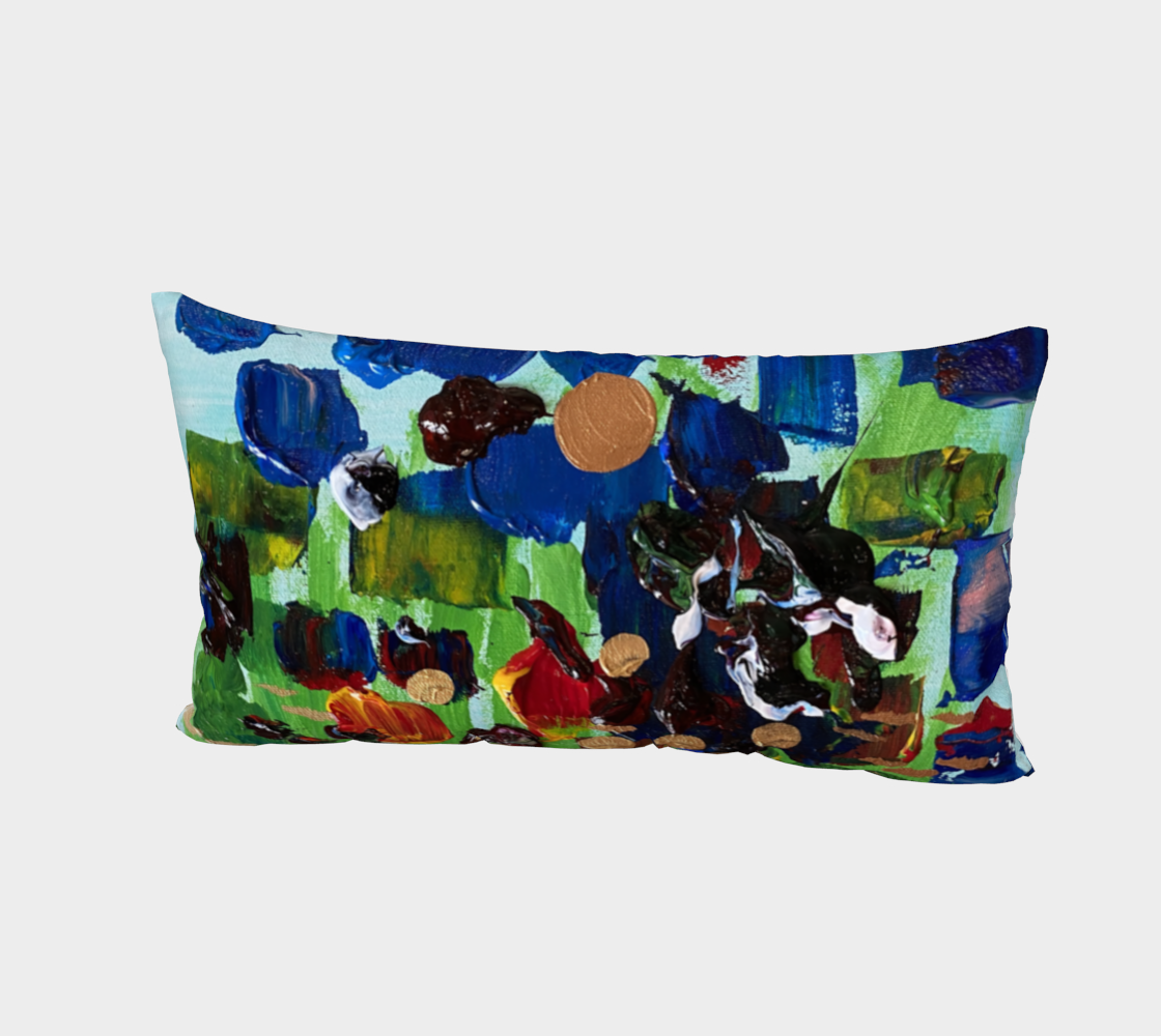 "Fall Garden" Bed Pillow Sham (Blue, Greed, Red)