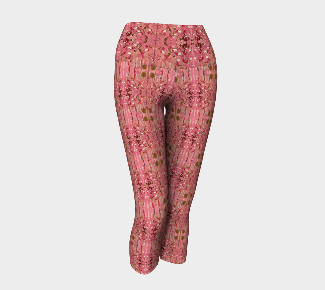 "Gratitude" Yoga Capris (Pink, Gold)