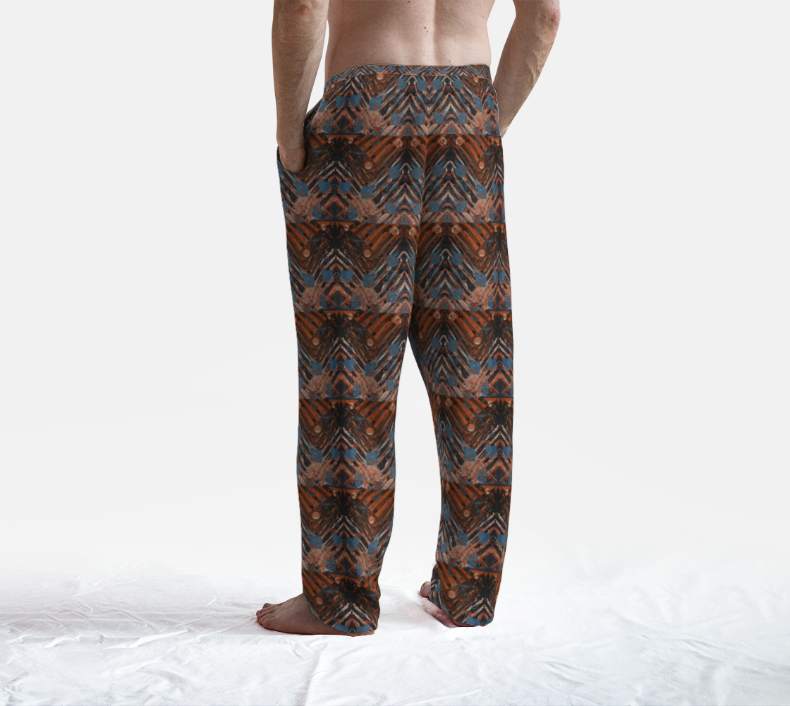 "Orange Geometric" Lounge Pants (Orange, Blue)