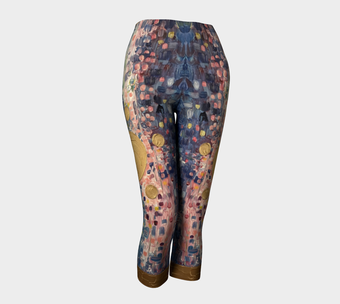 "Yellow on Blue" Capris (Blue, Yellow, Pink)