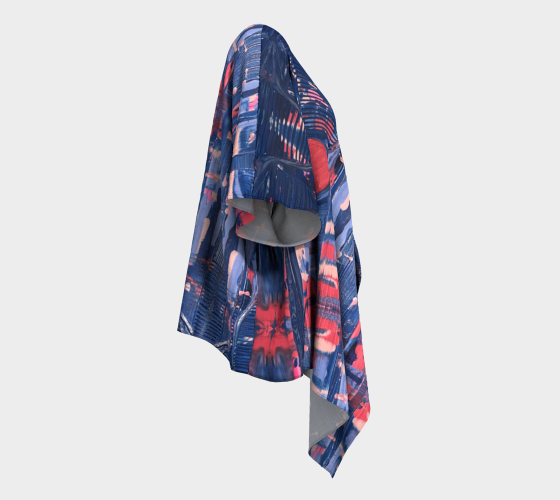 "Joy" Draped Short Robe (Blue, Pink)