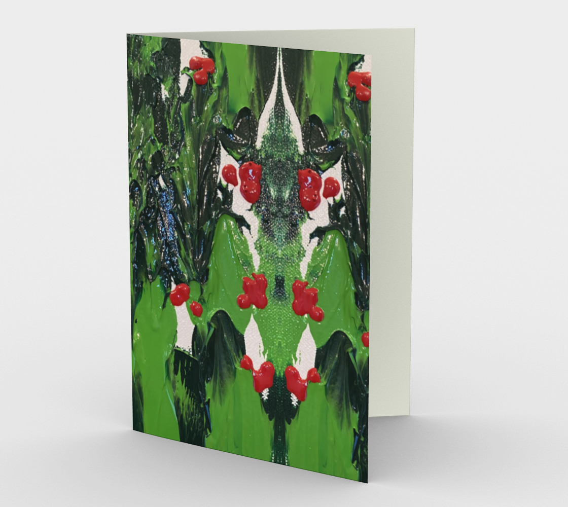 "Holly and Ivy" Christmas Card in portrait