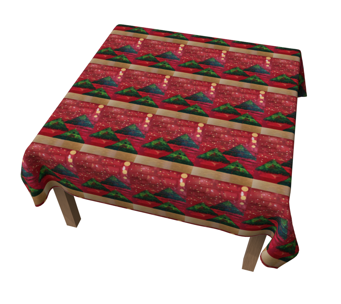 "Christmas Trees" Tablecloth (Green, Red)