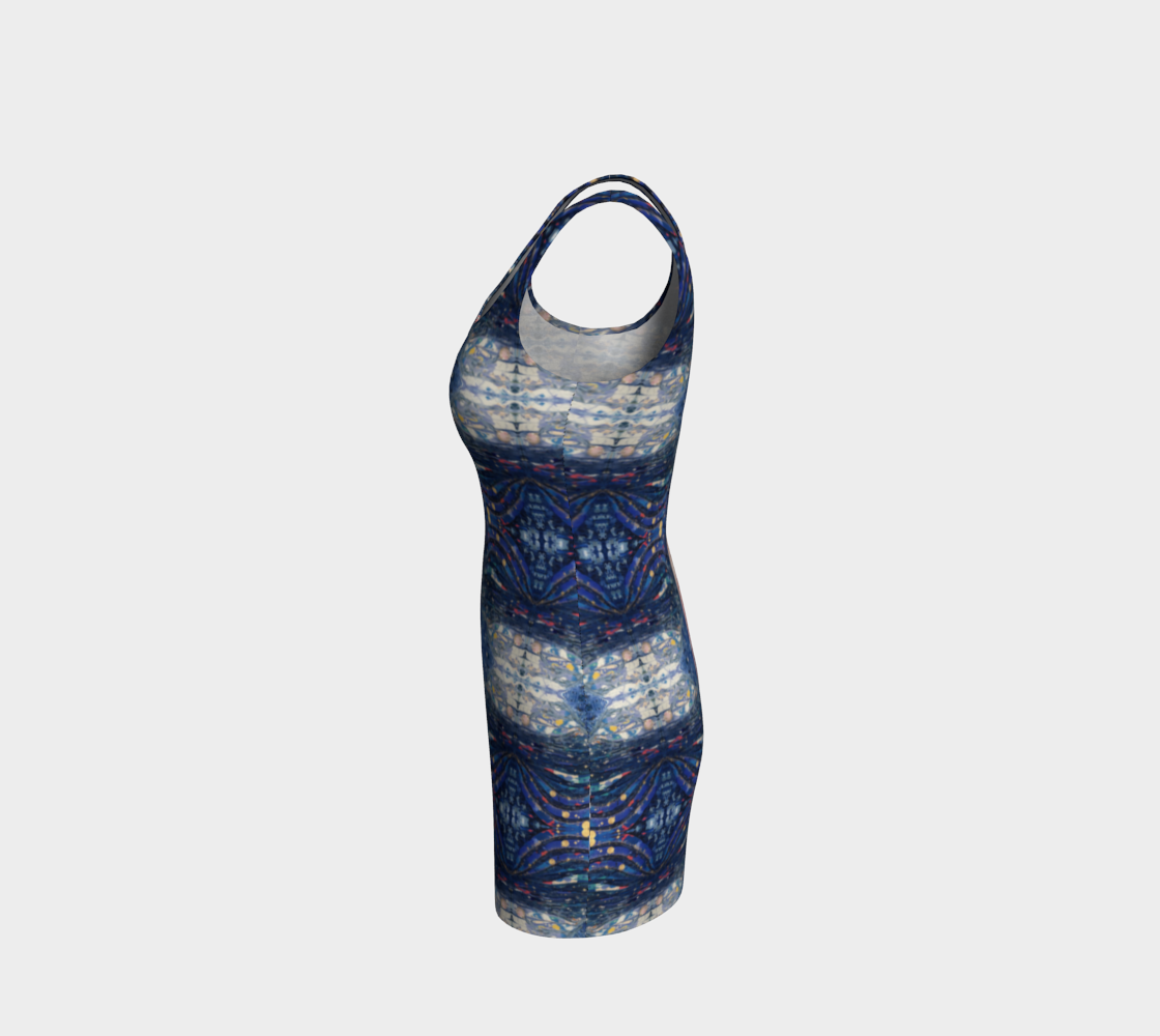 "Blue Sky" Bodycon Dress (Blue, Pink)