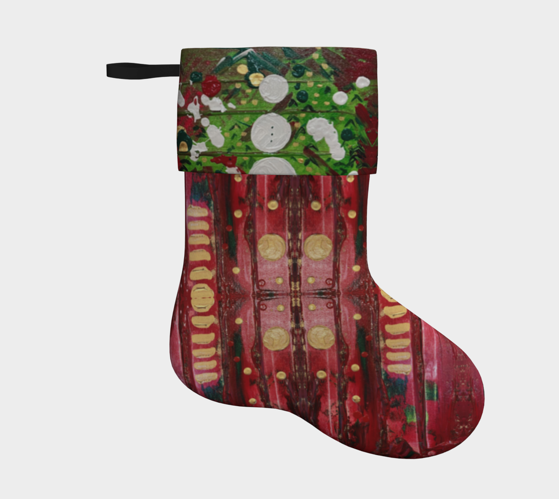 "Winter Frolic"  Christmas Stocking  (Red, Green)