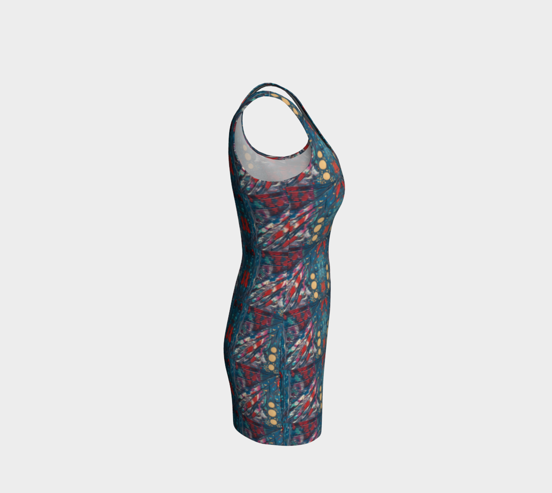 "Awakening" Bodycon Dress (Turquoise, Red)