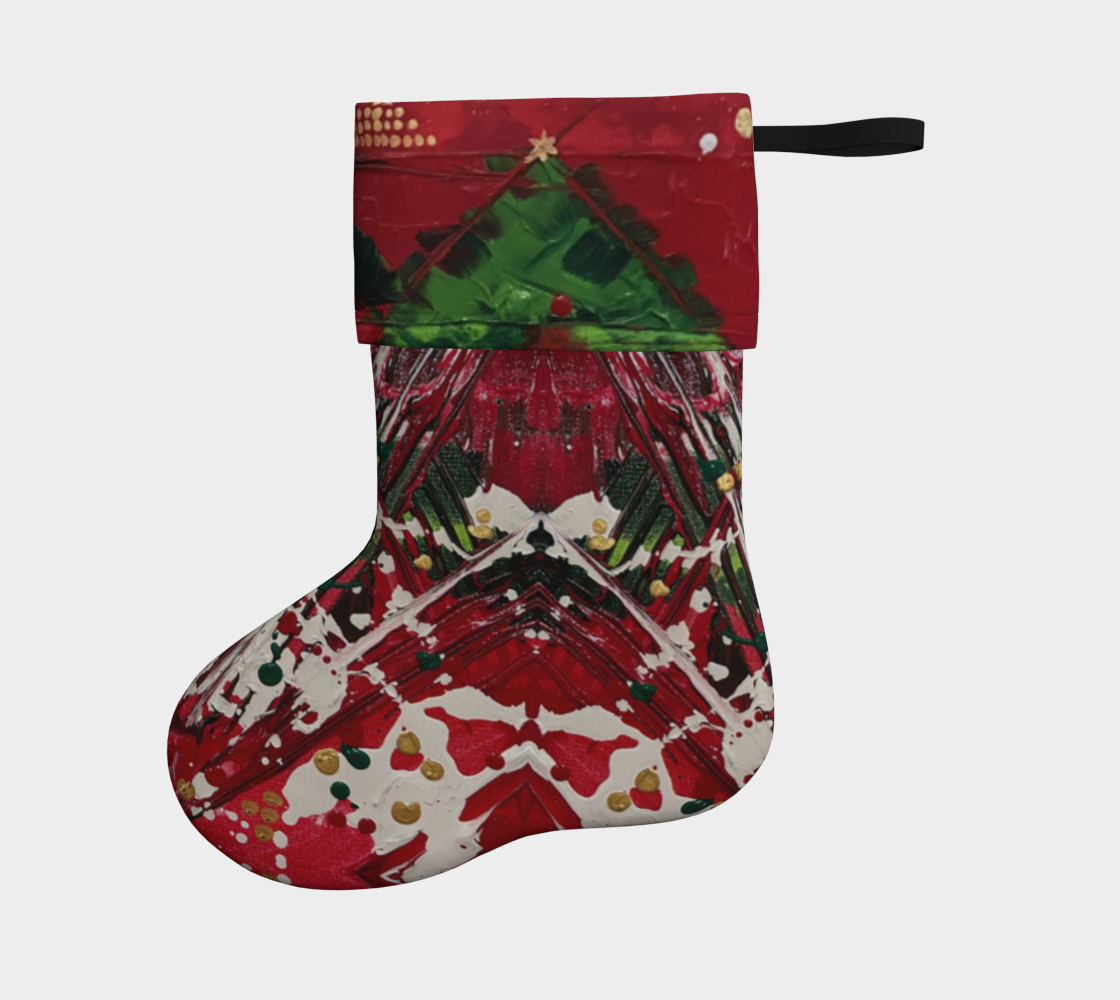 "Winter Trails" #2 Christmas Stocking  (Red, Green)