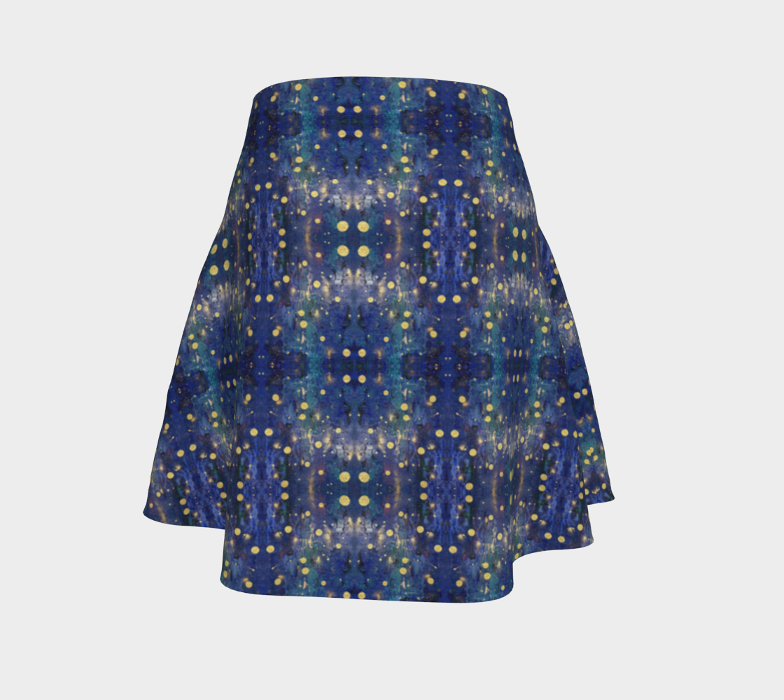 "Advent Blue " Flare Skirt (Blue, Gold)