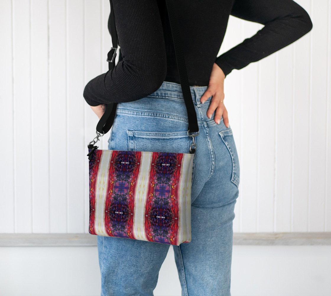 “Passion” Vegan Leather Crossbody Purse #2 (Purple, Red, Yellow)