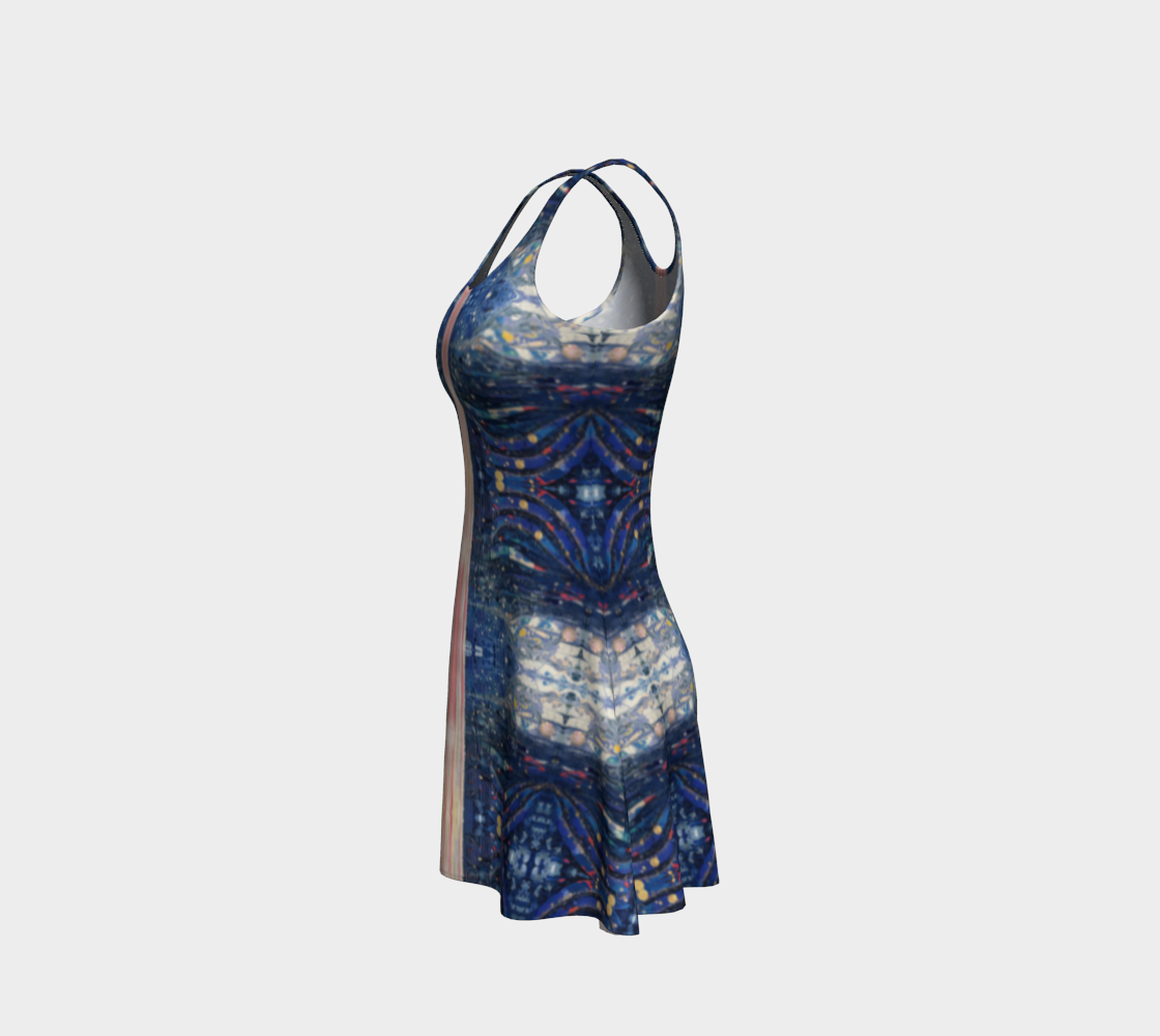 "Blue Sky" Flare Dress (Blue, Pink)