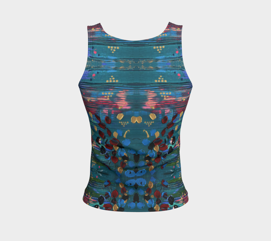 "Grace Under Water" Fitted Tank (Aqua, Pink)
