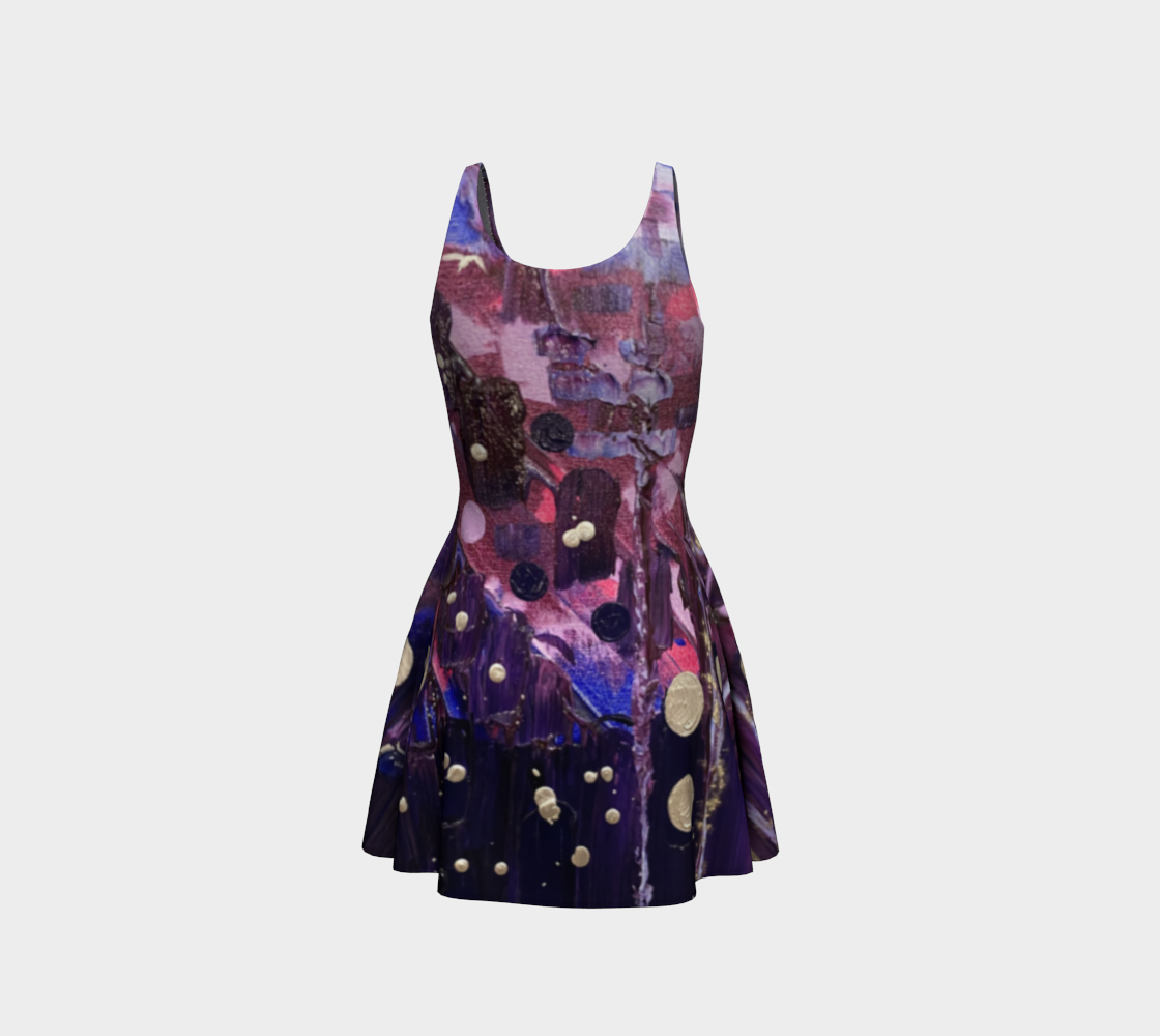 “Familium Dominum” Flare Dress (Purple, Pink, Silver)
