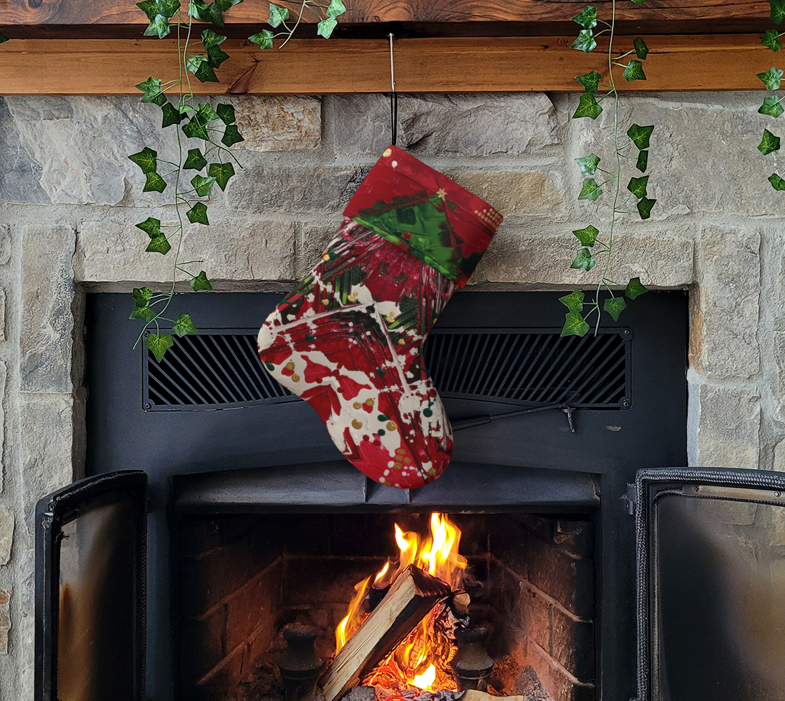 "Winter Trails" #2 Christmas Stocking  (Red, Green)
