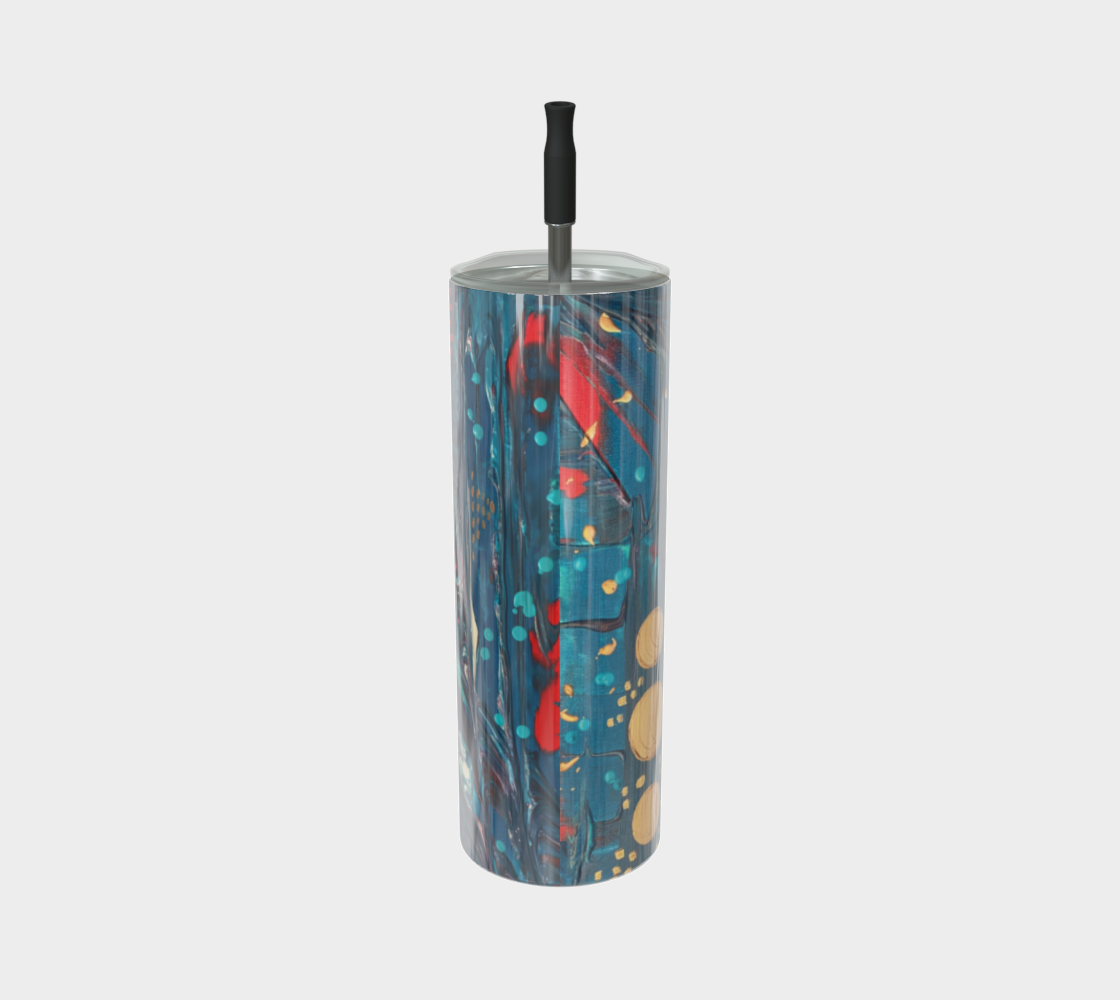 "Awakening" Glossy Tumbler (Turquoise, Red, Gold)