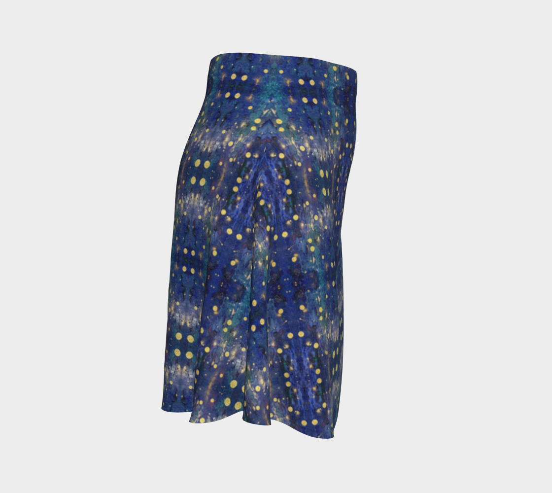 "Advent Blue " Flare Skirt (Blue, Gold)