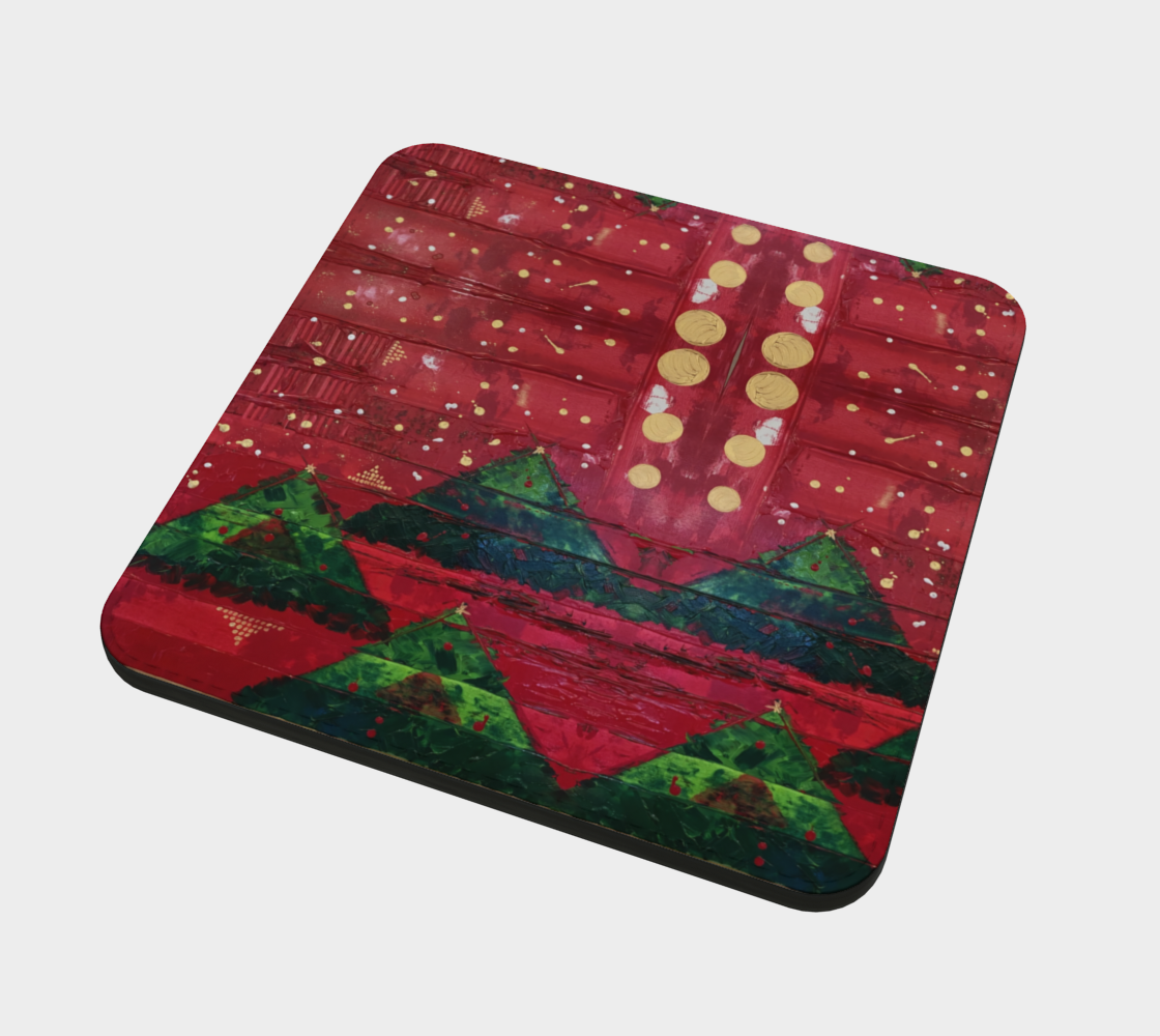 "Christmas Trees" Coaster (Red, Green)