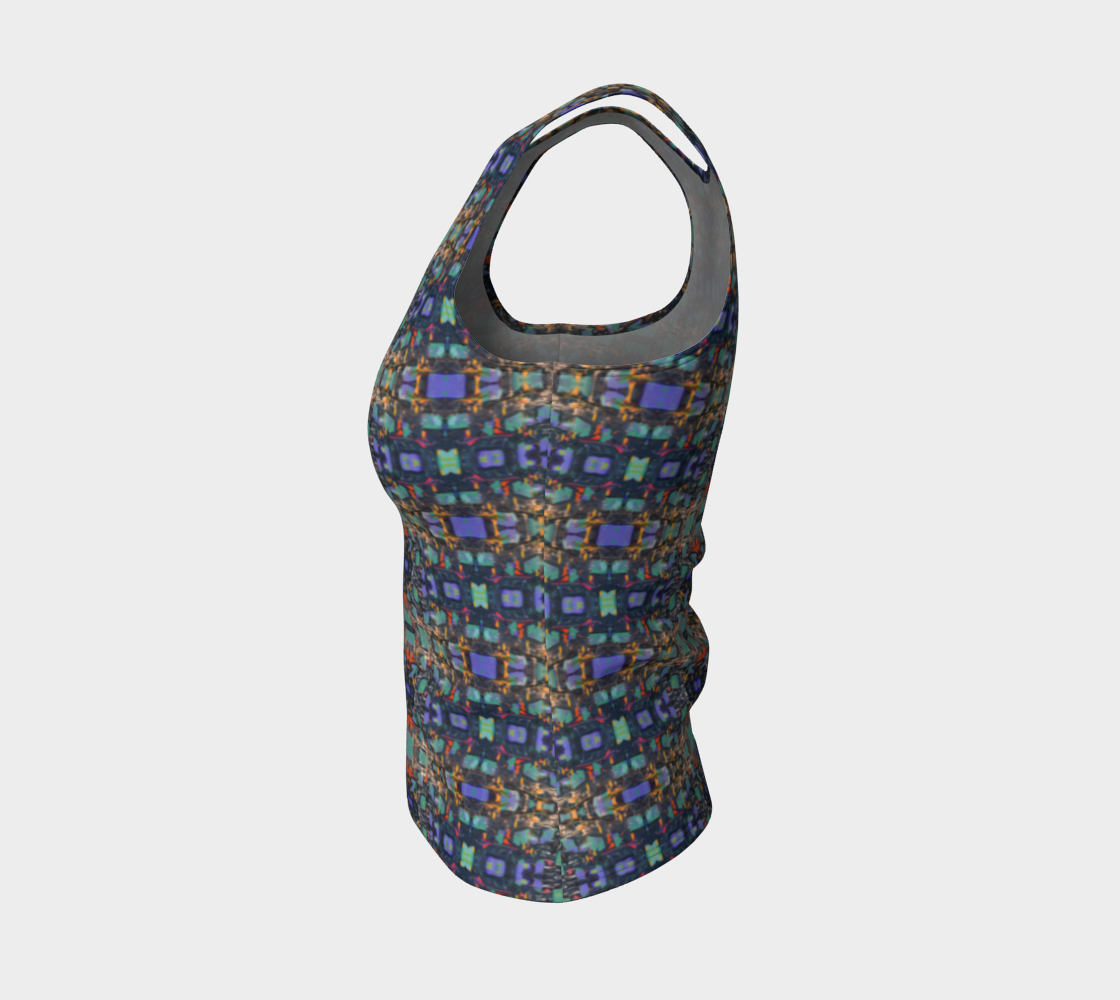 "Georgia Strait" Fitted Tank LONG (Aqua, Purple)