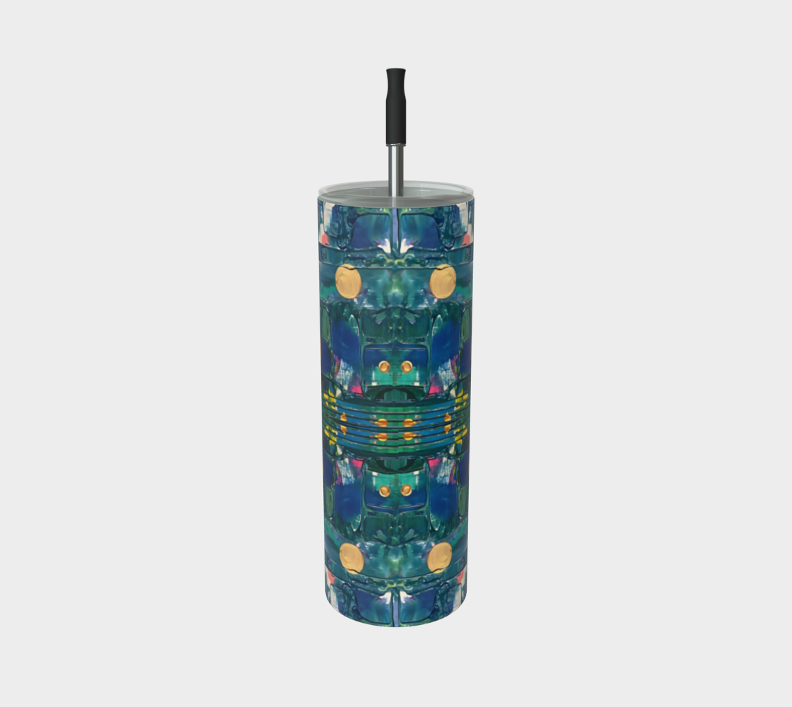 "Water Lilies" Matte Tumbler (Aqua, Green, Blue)