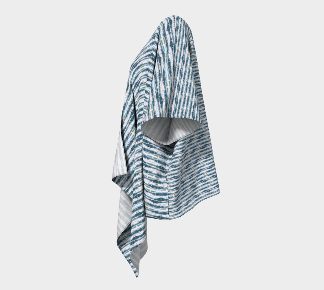 "Seagulls" Draped Kimono (Blue and White)