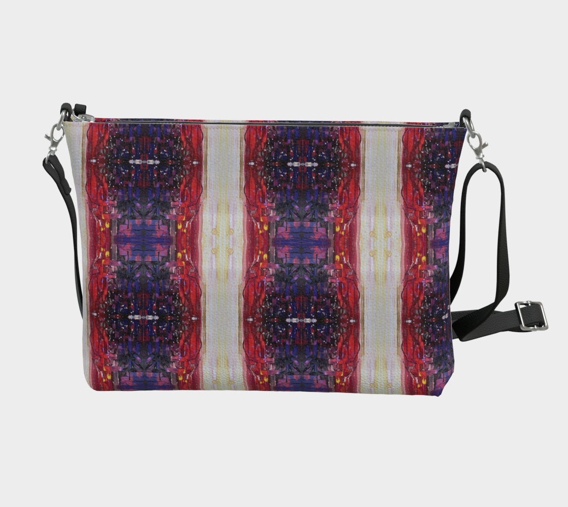 “Passion” Vegan Leather Crossbody Purse #2 (Purple, Red, Yellow)