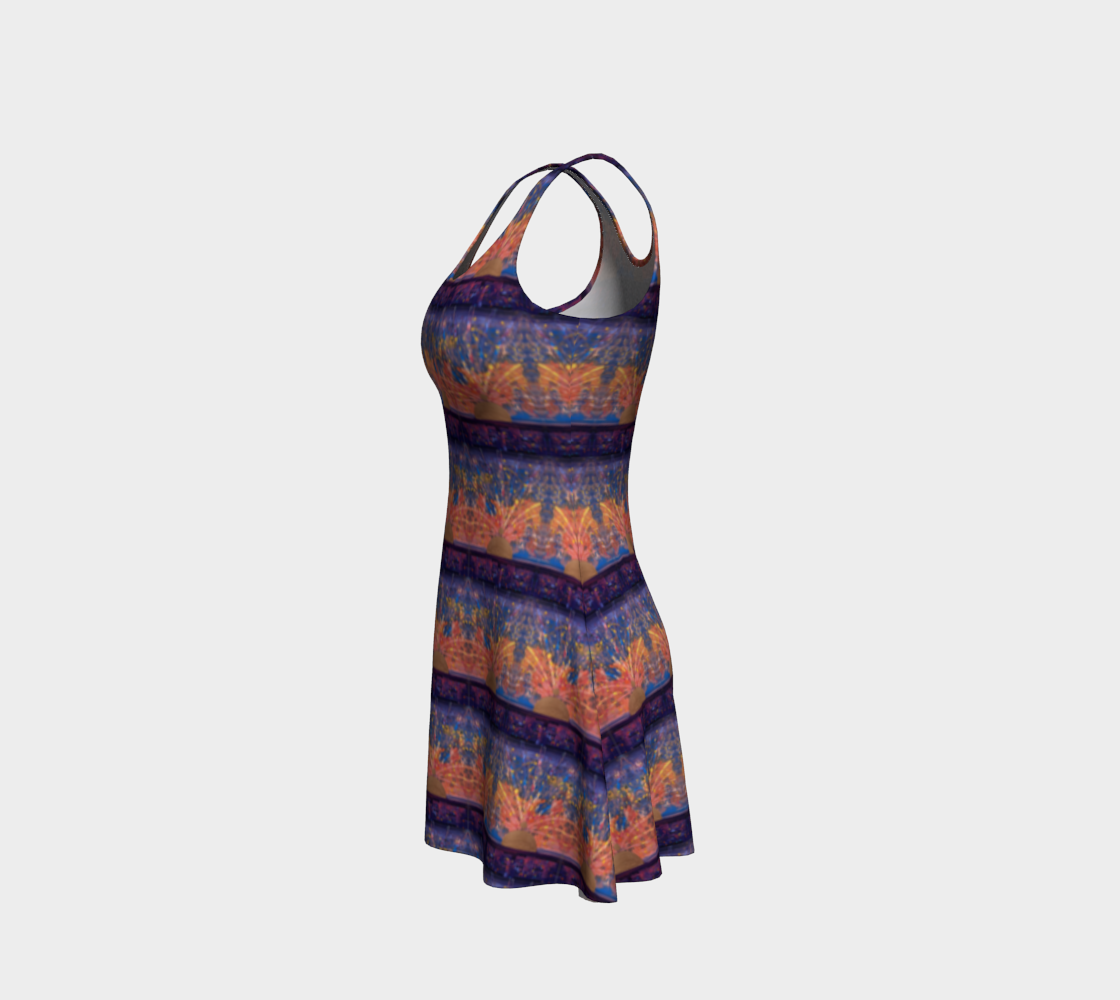 "Purple Dawn" Flare Dress (Purple, Orange, Gold)