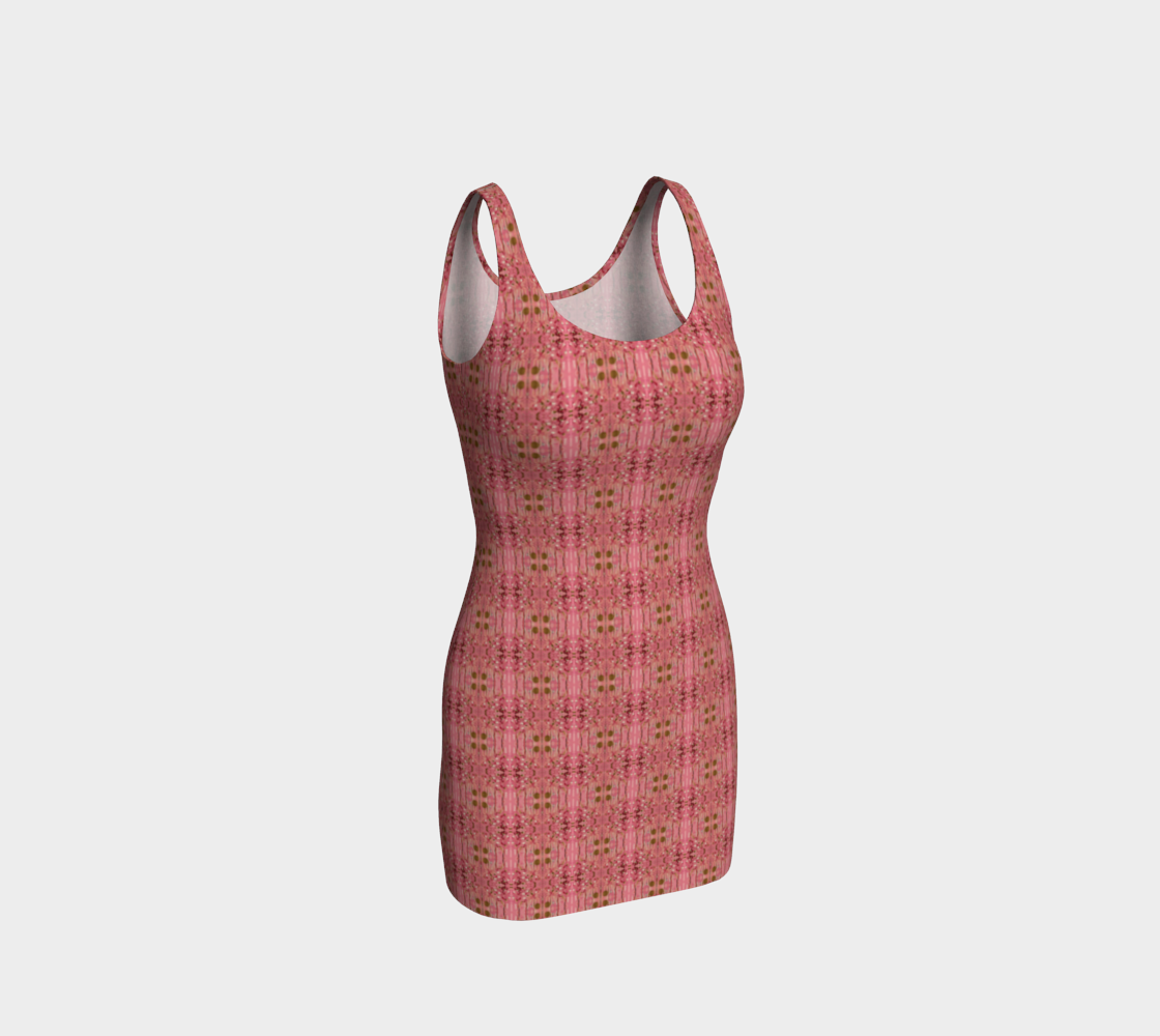 "Gratitude" Bodycon Dress (Pink, Gold)