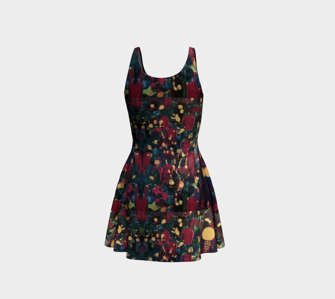 "Tulip" Flare Dress (Magenta, Blue, Gold)
