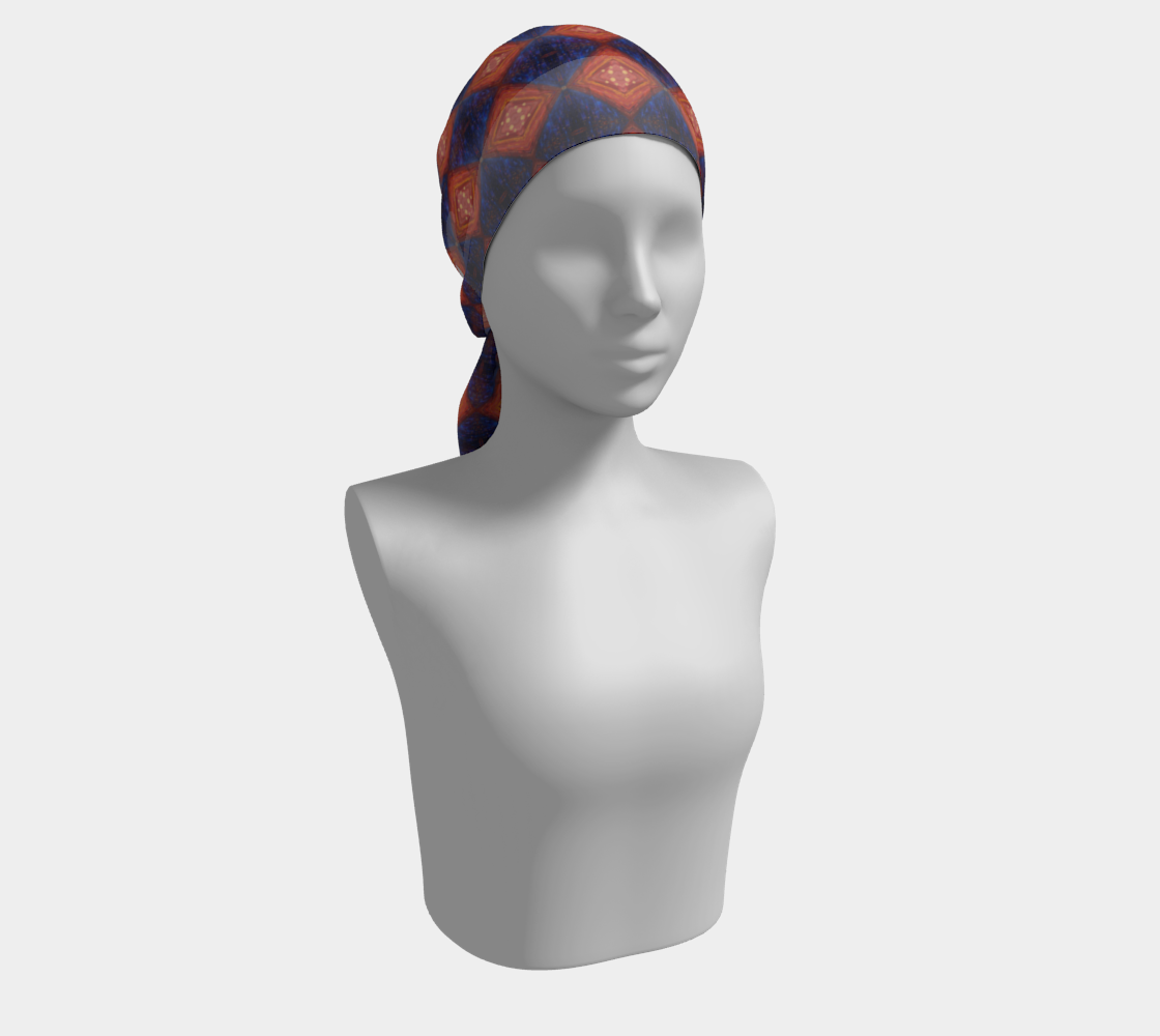 "Edge of Dawn" Long Scarf #2 (Blue, Red, Orange)