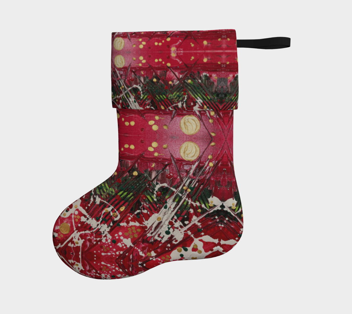 "Winter Trails" Christmas Stocking  (Red, Green)