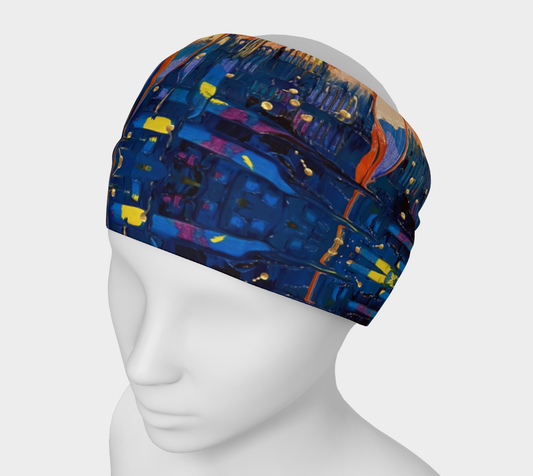 "Sunrise at Chantry" Headband (Blue, Orange)