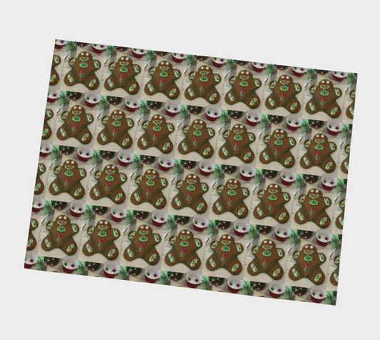 "Addy's Gingerbread Guy"  Christmas Placemat  (Green, Red)