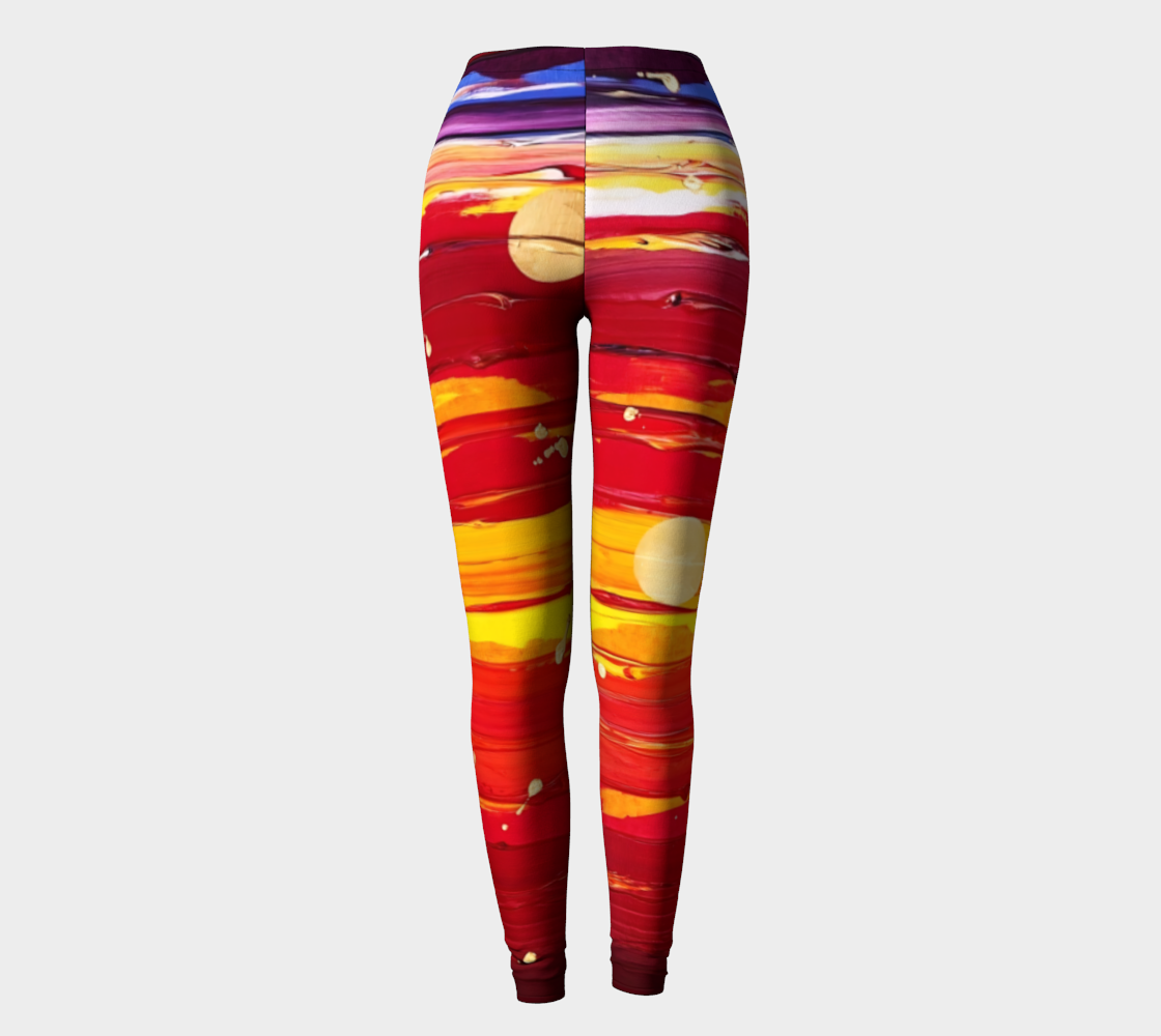 "View From the Red Planet" Leggings (Red, Yellow, Purple)