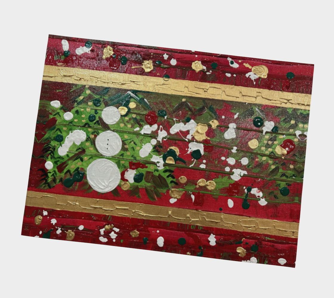 "Winter Frolic" Christmas Placemat   (Red, Green)