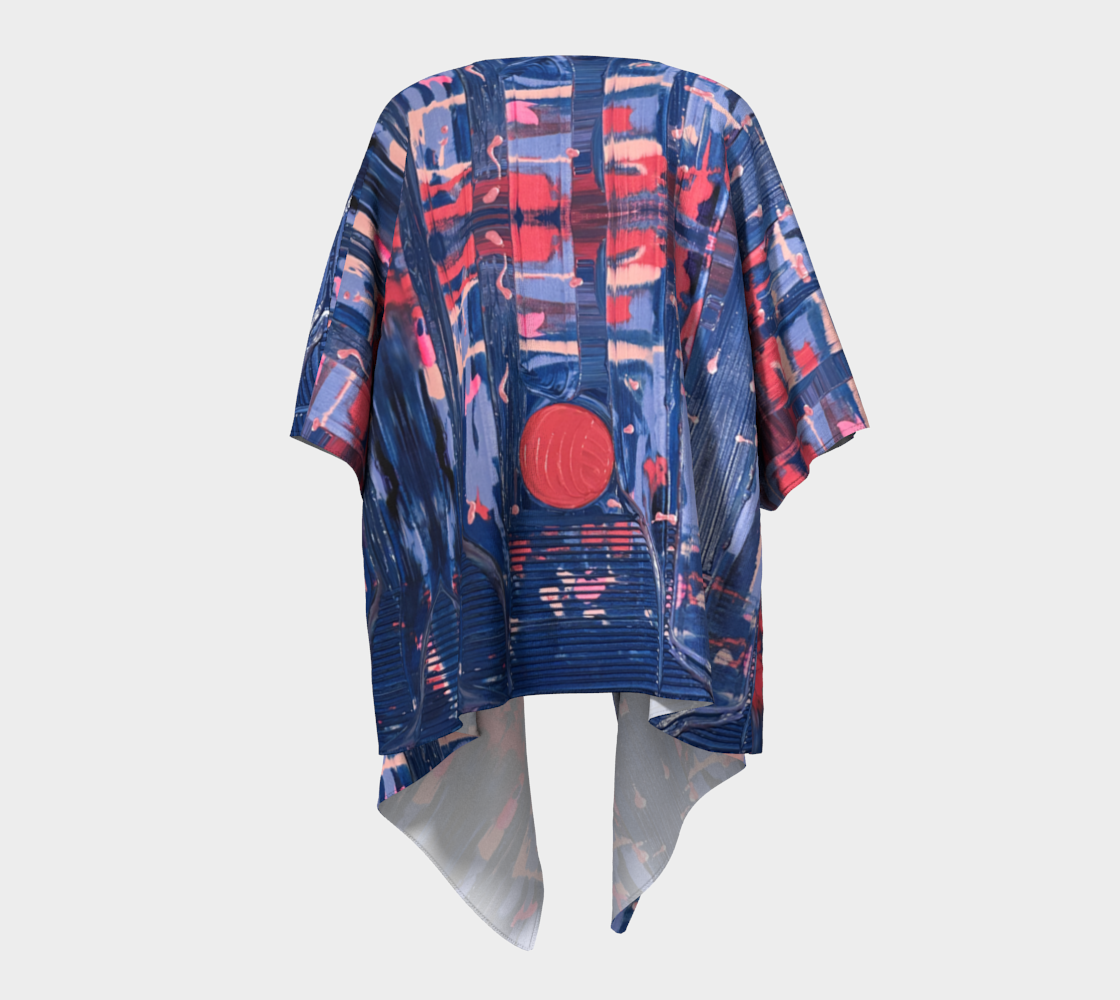 "Joy" Draped Short Robe (Blue, Pink)