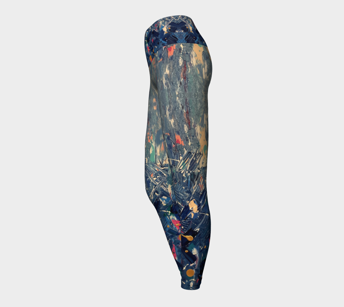 "Blue Mountain" Yoga Leggings (Blue, Pink)