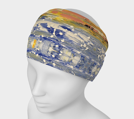 “Blue Winter” Headband (Blue, White, Yellow)