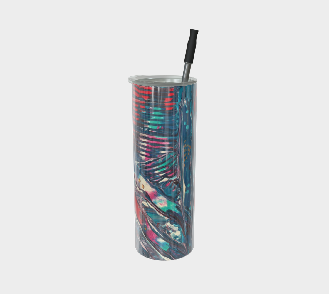 "Awakening" Glossy Tumbler (Turquoise, Red, Gold)