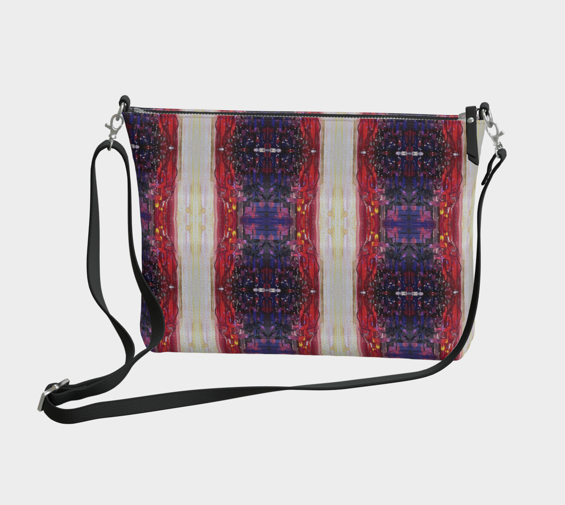 “Passion” Vegan Leather Crossbody Purse #2 (Purple, Red, Yellow)