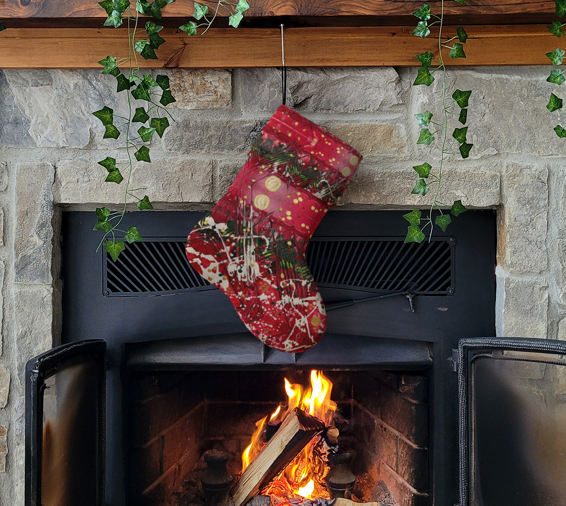 "Winter Trails" Christmas Stocking  (Red, Green)