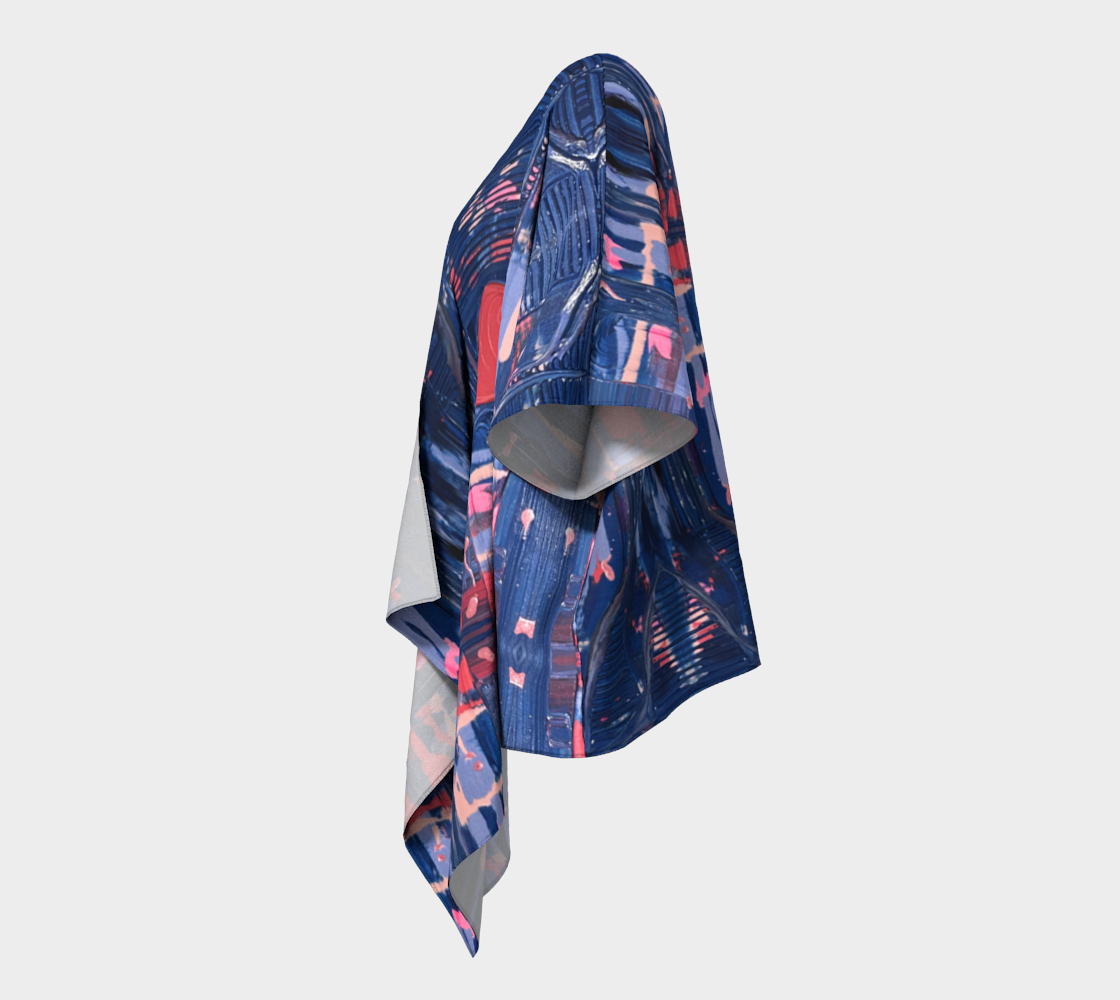 "Joy" Draped Short Robe (Blue, Pink)