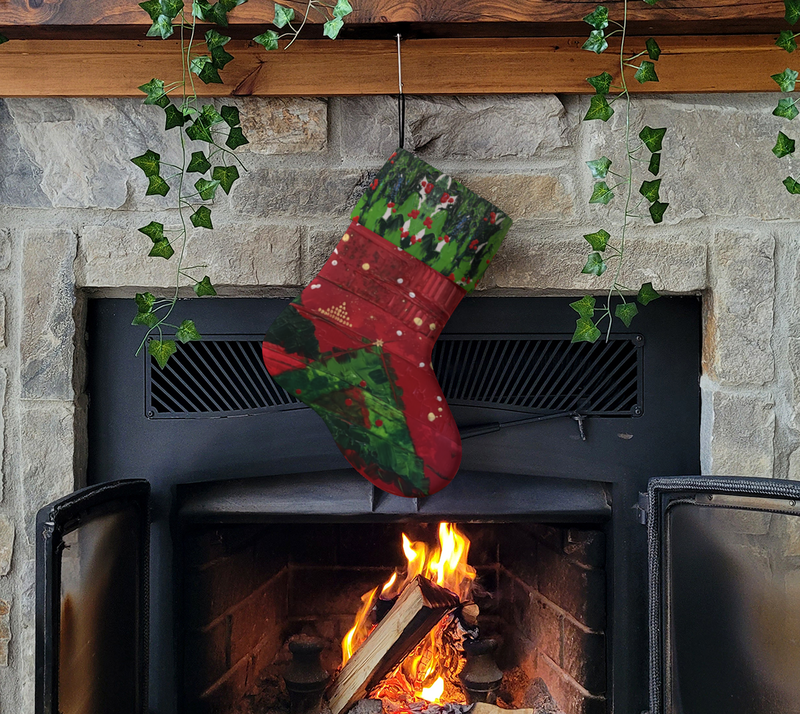 "Holly and Tree" Christmas Stocking